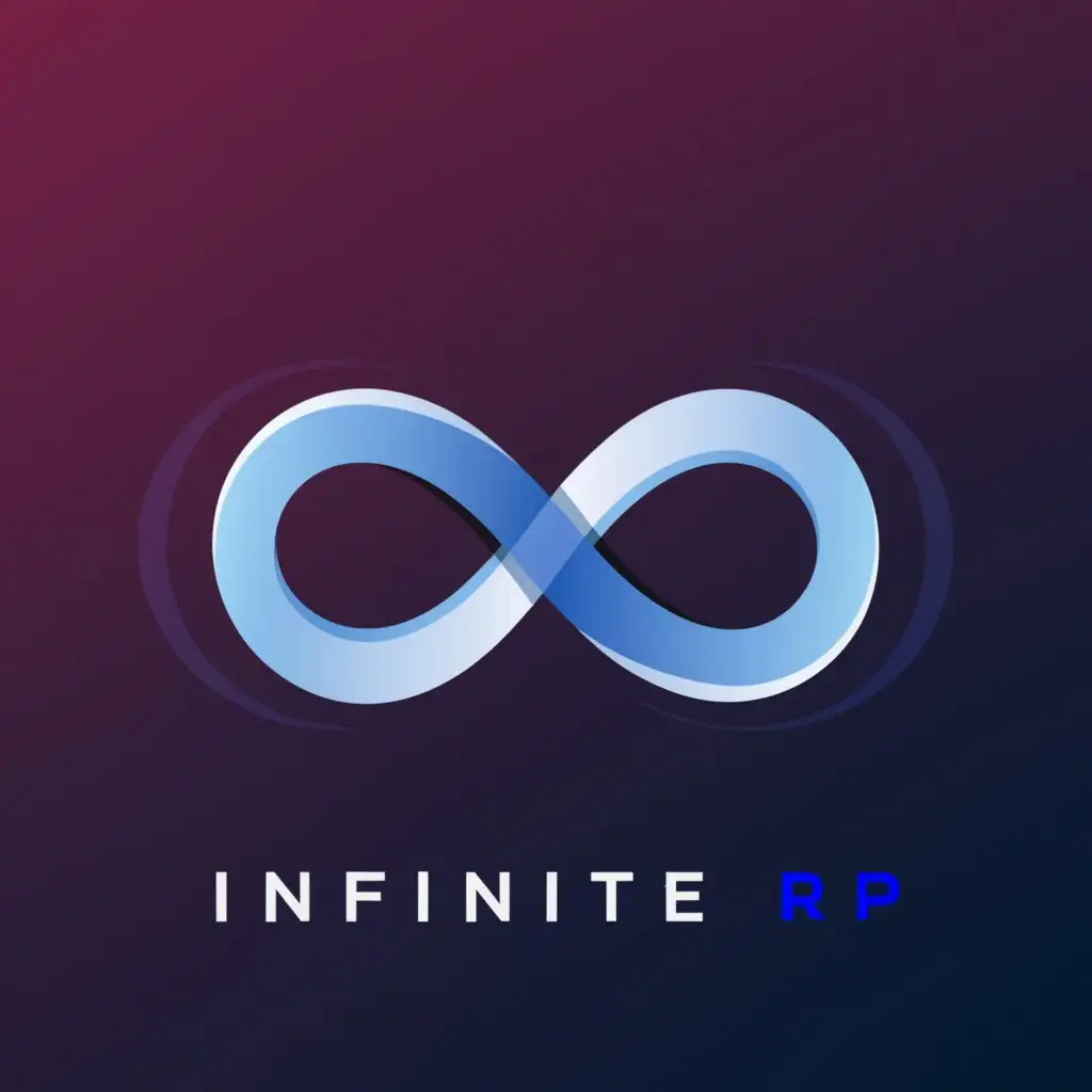 a logo design,with the text 'Infinite RP', main symbol:infinity,Moderate, clear background
