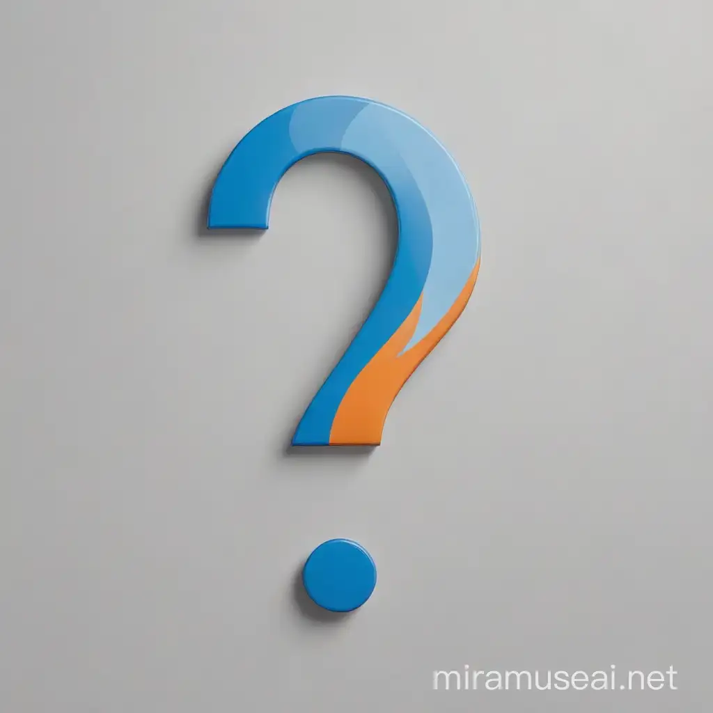 a question mark in KLM colors on a light gray background