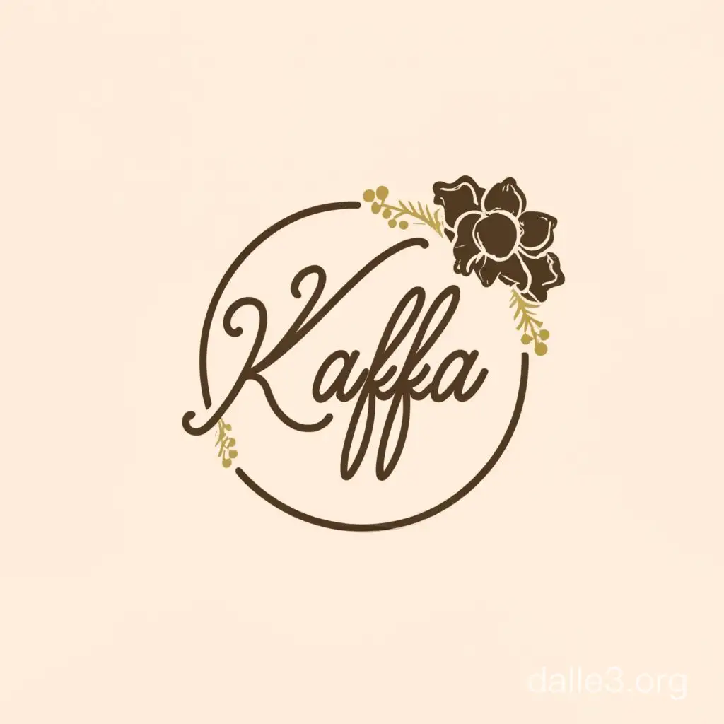 Round logo for a gift set store, the name "Kaffa", stylish, elegant, sophisticated style and typeface