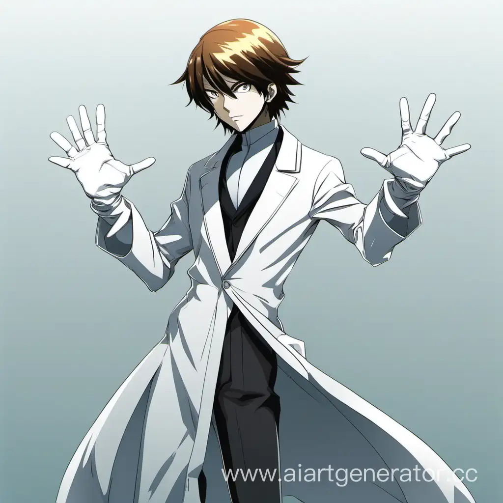 Аниме персонаж в белых перчатках в полный рост