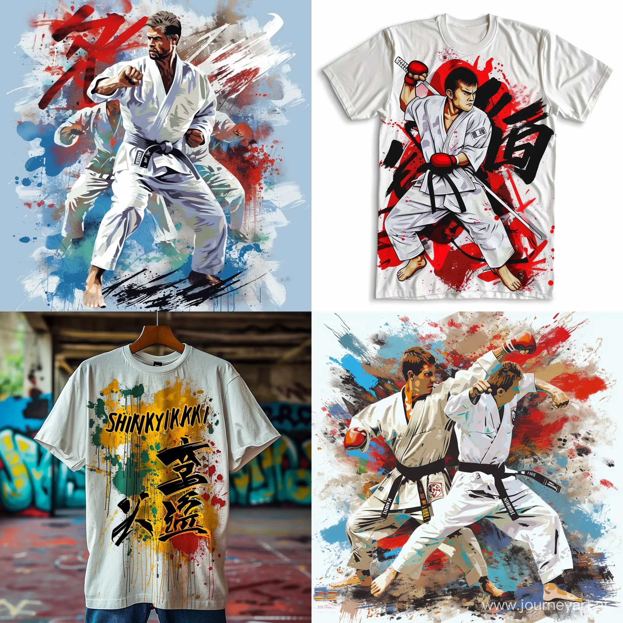 t-shirt design in graffiti style image of Shinkyokushinkai Karate