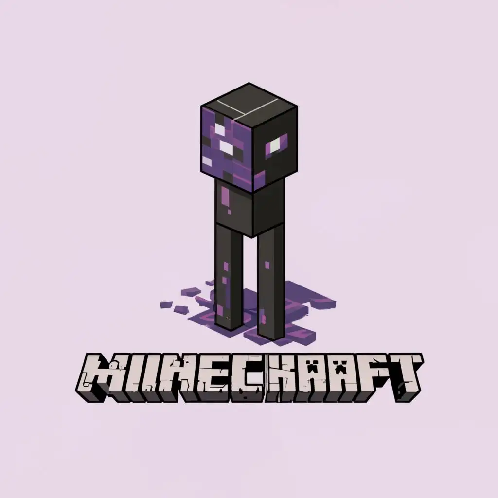 a logo design,with the text "minecraft", main symbol:enderman,Moderate,clear background