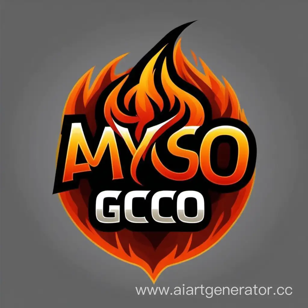 Сделай логотип огня с надписью MyCsgo по центру