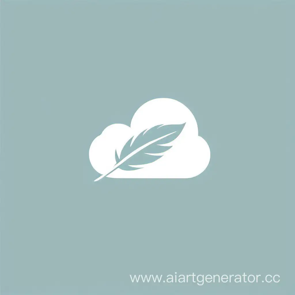 Логотип в стиле минимализм, облако с пером