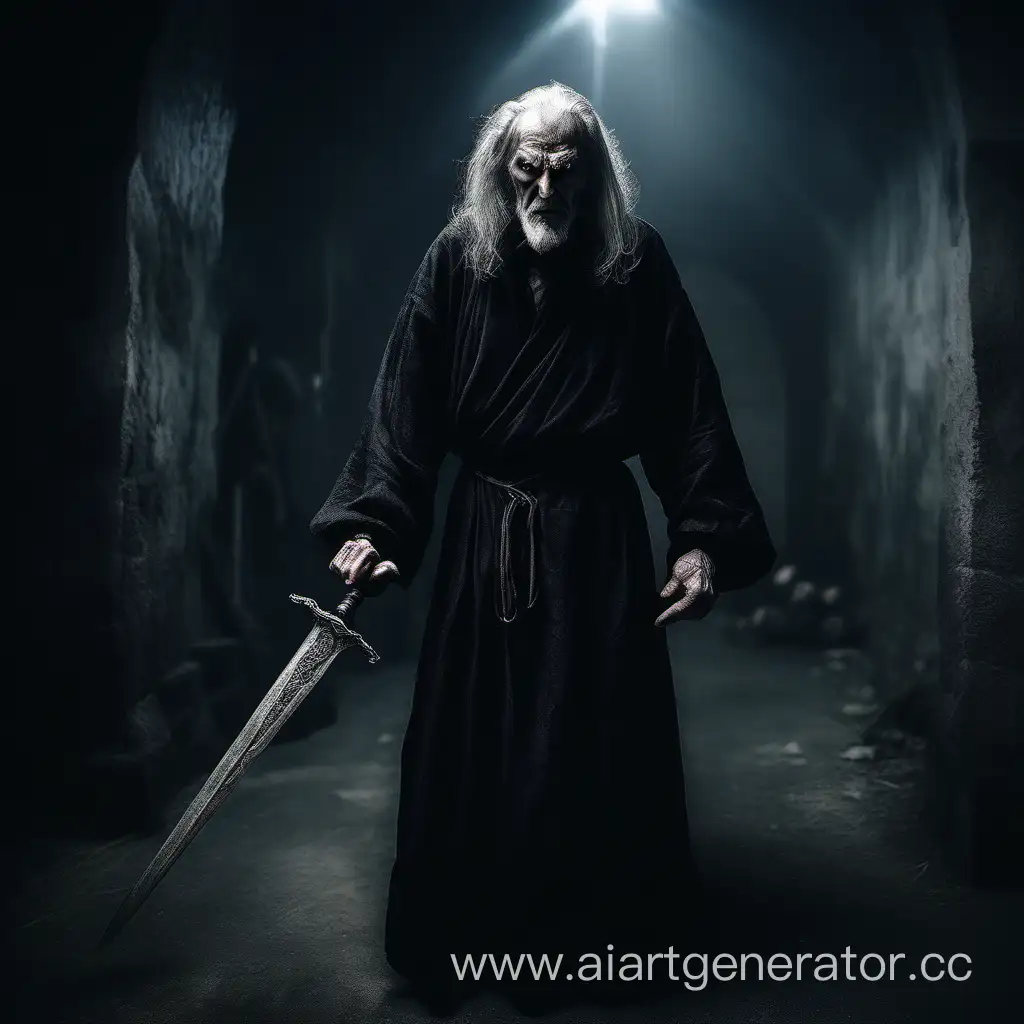 Sinister-Old-Man-with-Sword-in-Ancient-Russian-Dungeon