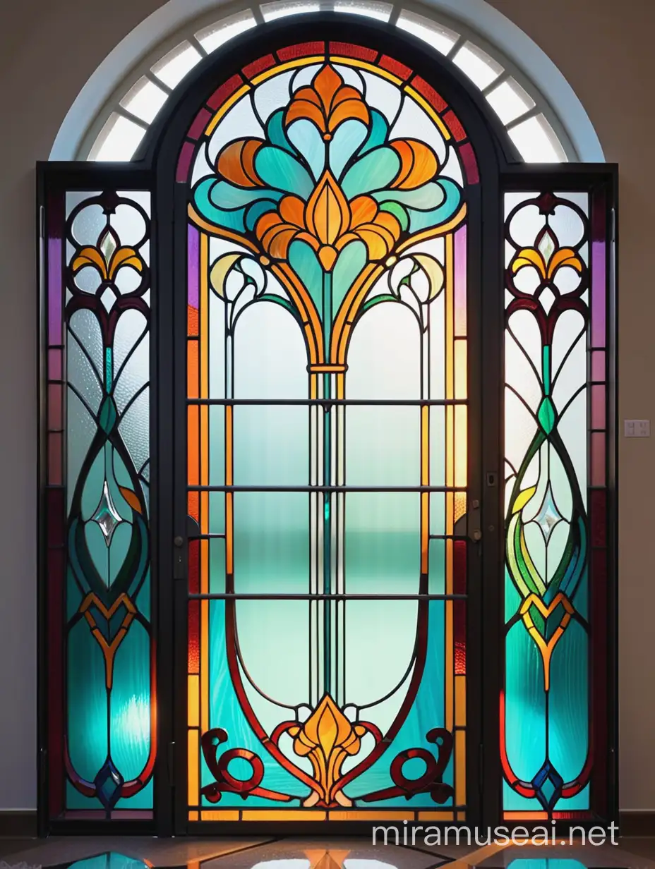 Stained Glass Art Nouveau Partition by Tiffany