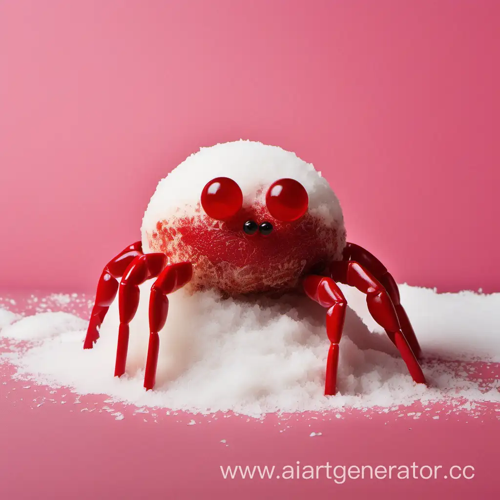Revived-Sphere-Crab-Candy-with-Red-Eyes-in-Coconut-Dusting