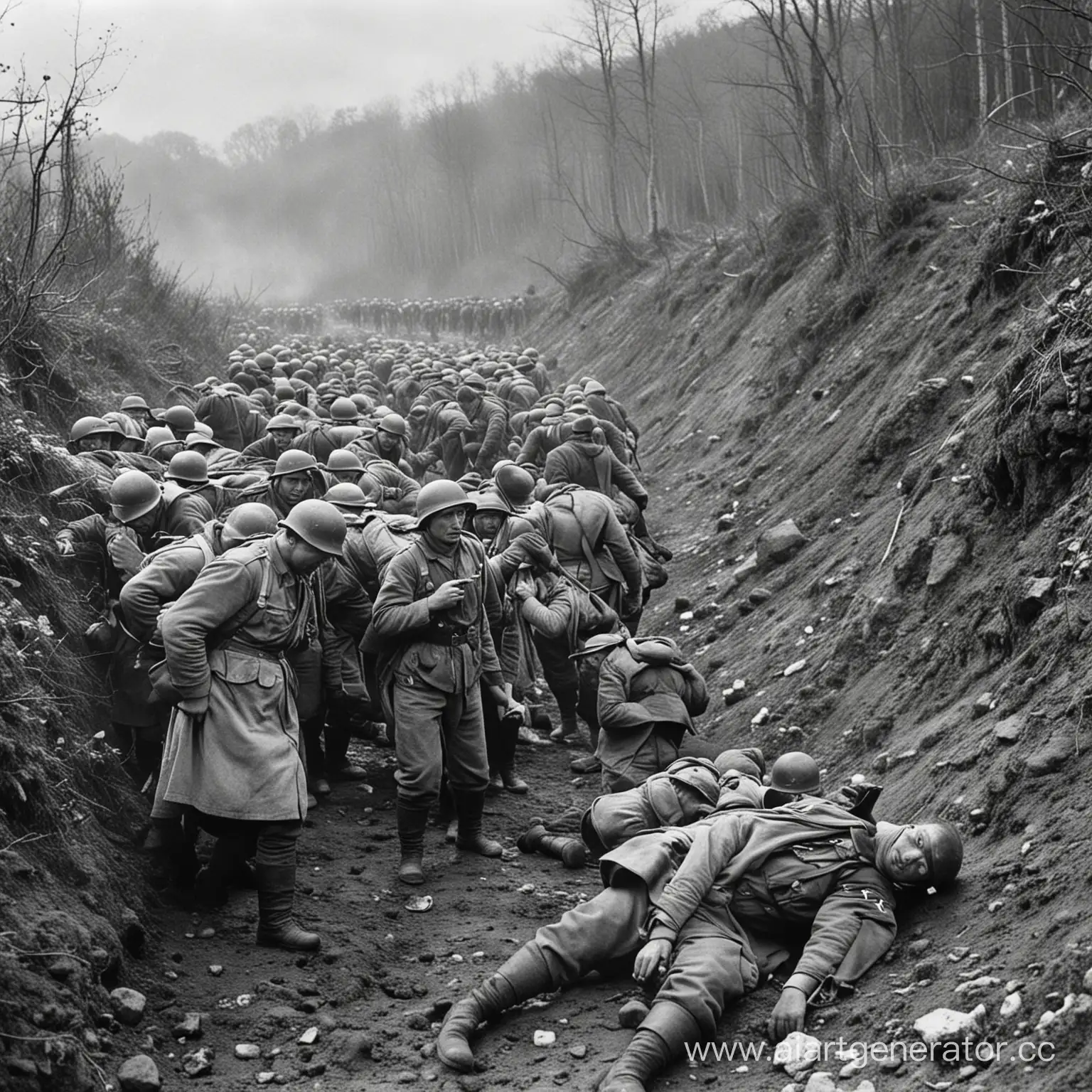 Осовец, смерть, трупы, яд Немцы выпустили газ
 И вдруг увидели бойцы
Как снова встали мертвецы
