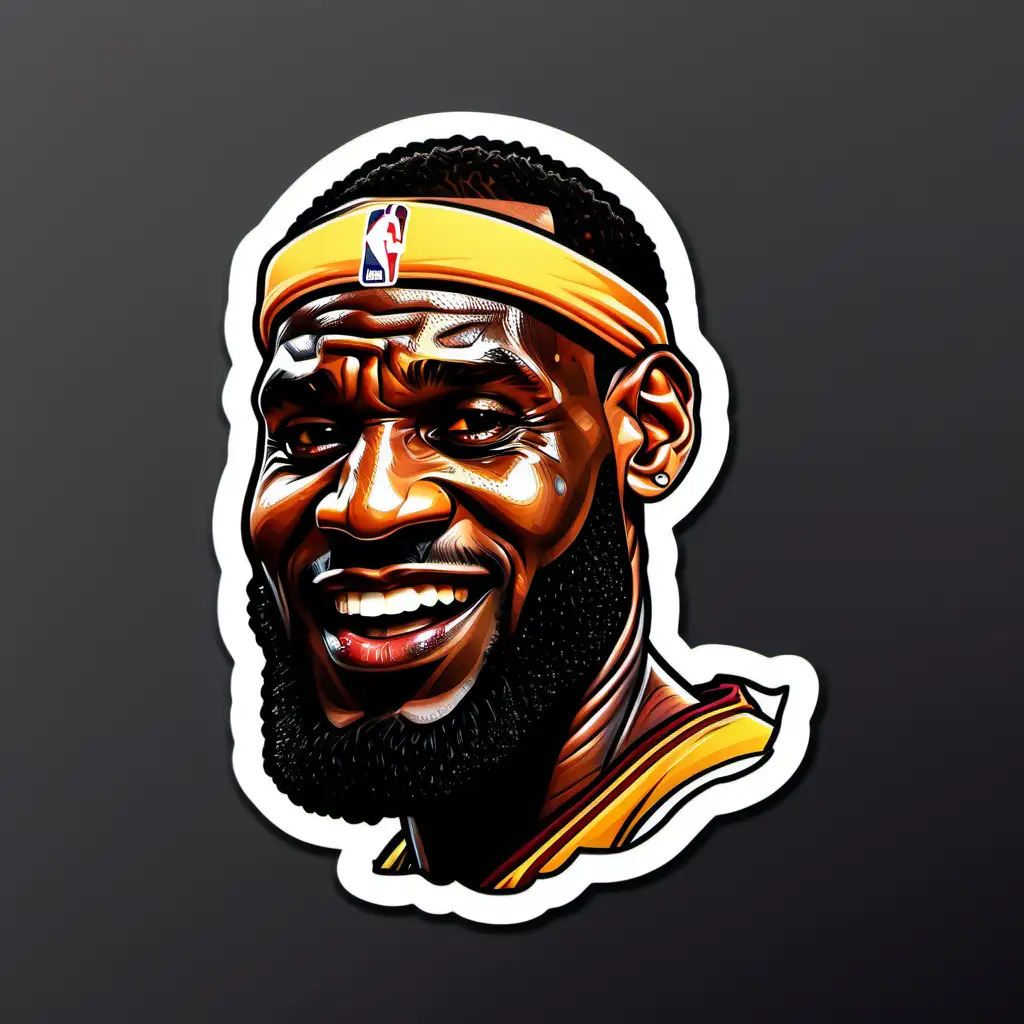 LeBron James Cartoon Sticker Playful Representation of the NBA Icon