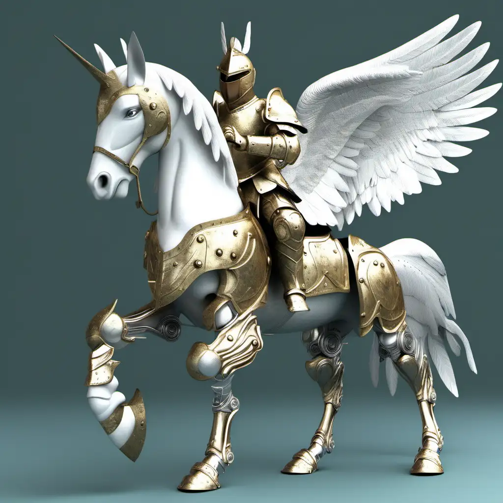 Majestic Pegasus in Glorious Armor Enchanting Fantasy Art | MUSE AI