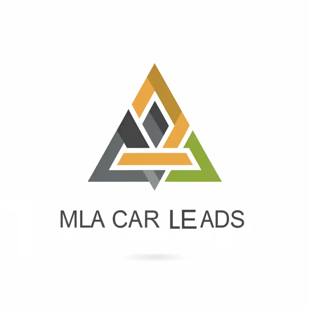 a logo design,with the text "MLA Car Leads", main symbol:Triangle,Moderate,be used in Automotive industry,clear background