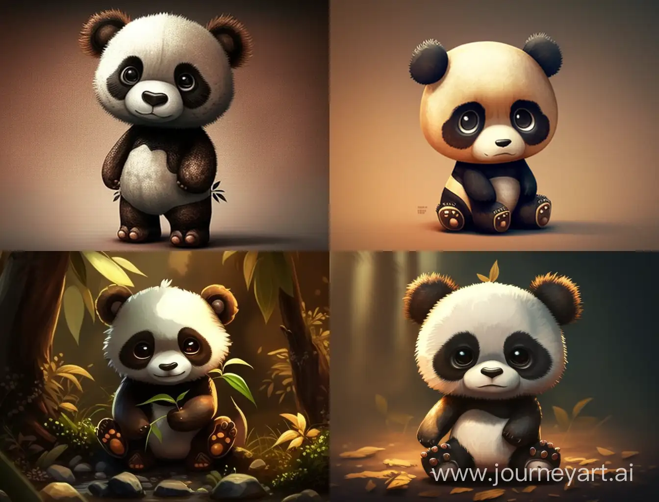 Adorable-Cartoon-Panda-with-a-Playful-Stance