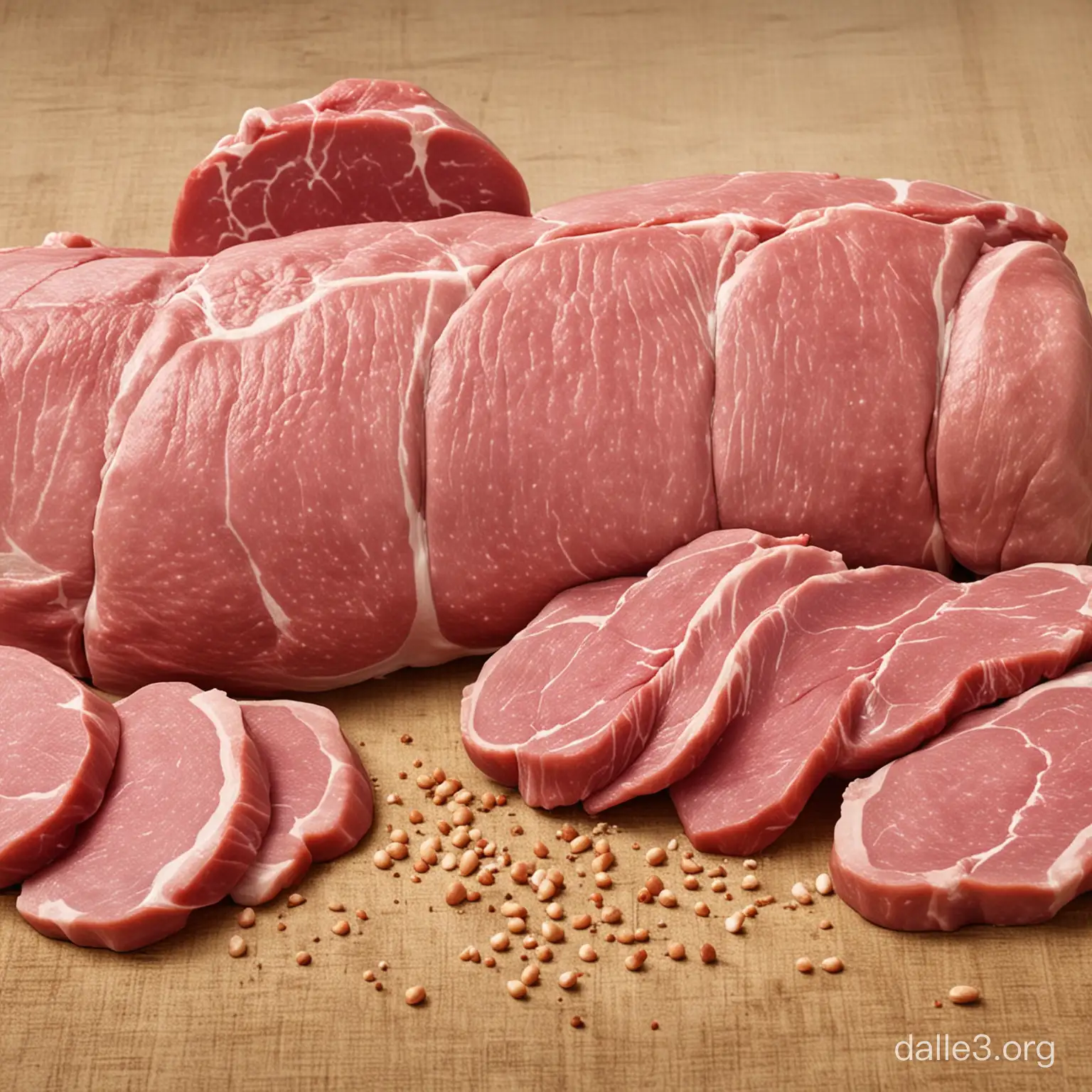 farm meat pork realistic photo --ar 128:97