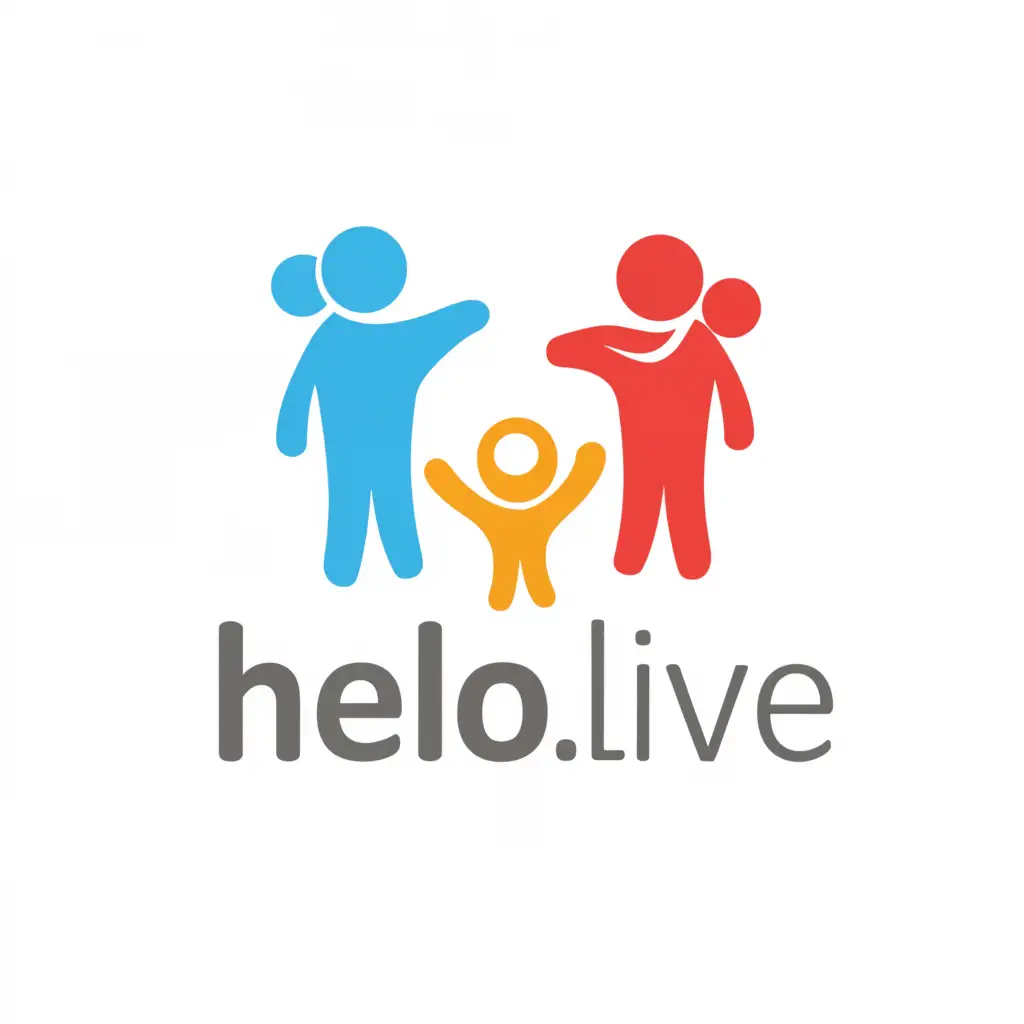 a logo design,with the text "Hello.live", main symbol:family,Moderate,be used in Home Family industry,clear background