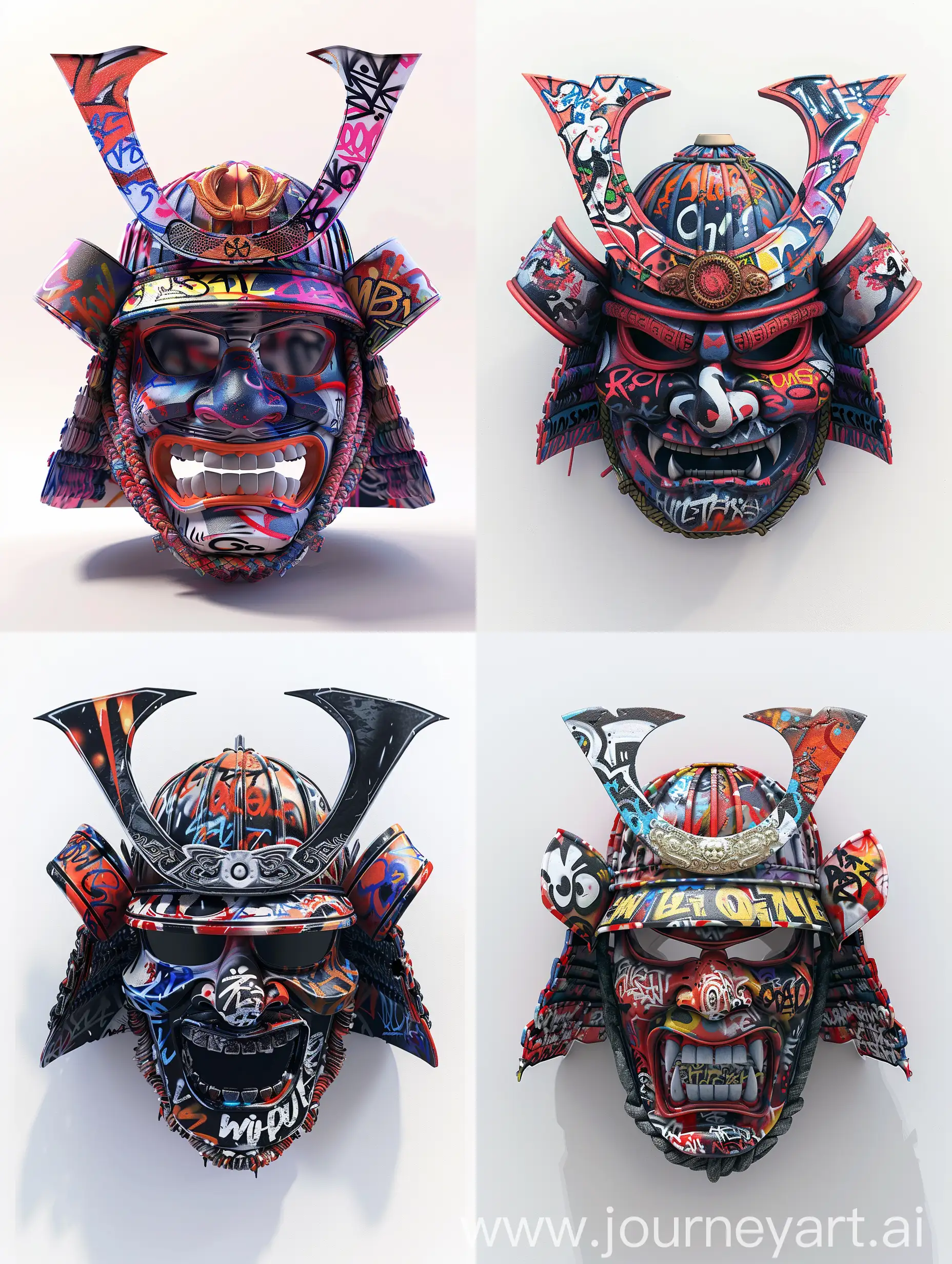 Dynamic-Samurai-Mask-Graffiti-Art-on-White-Background