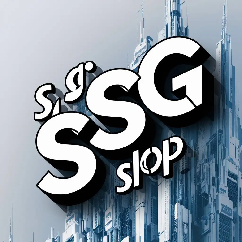 SSG-Shop-Text-Stretching-Upwards-Unique-Graphic-Design-Concept