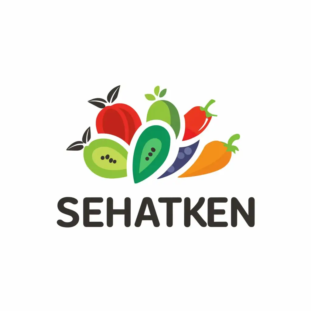 a logo design,with the text "Sehatken", main symbol:Fruits and vegetables,Moderate,be used in Sports Fitness industry,clear background