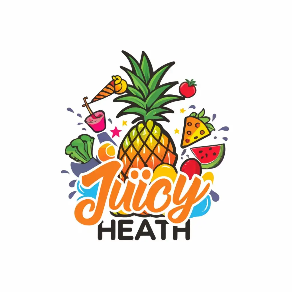 a logo design,with the text "Juicy4health", main symbol:Pineapple,complex,be used in Retail industry,clear background