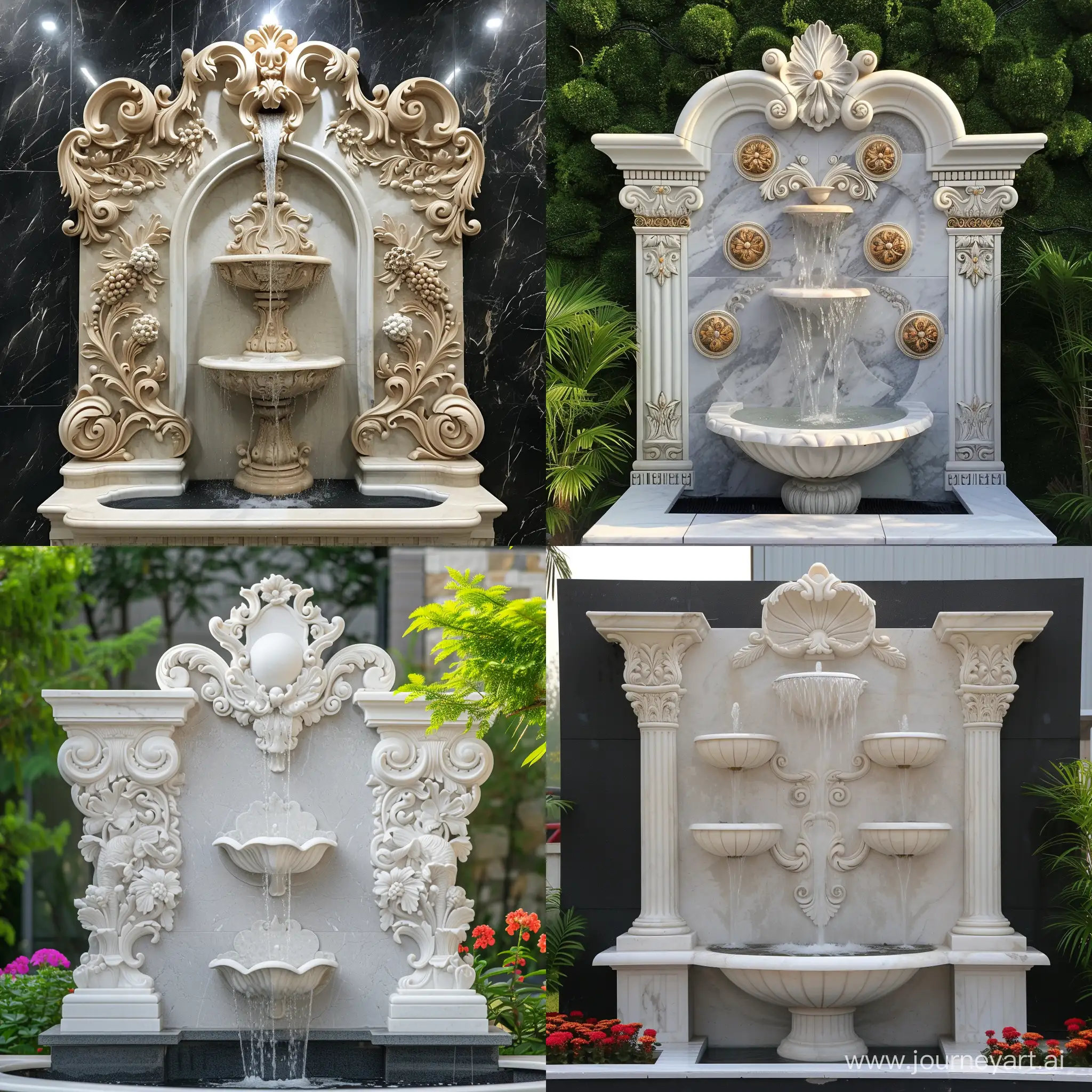 Elegant-Marble-Baroque-Art-Nouveau-Wall-Fountain