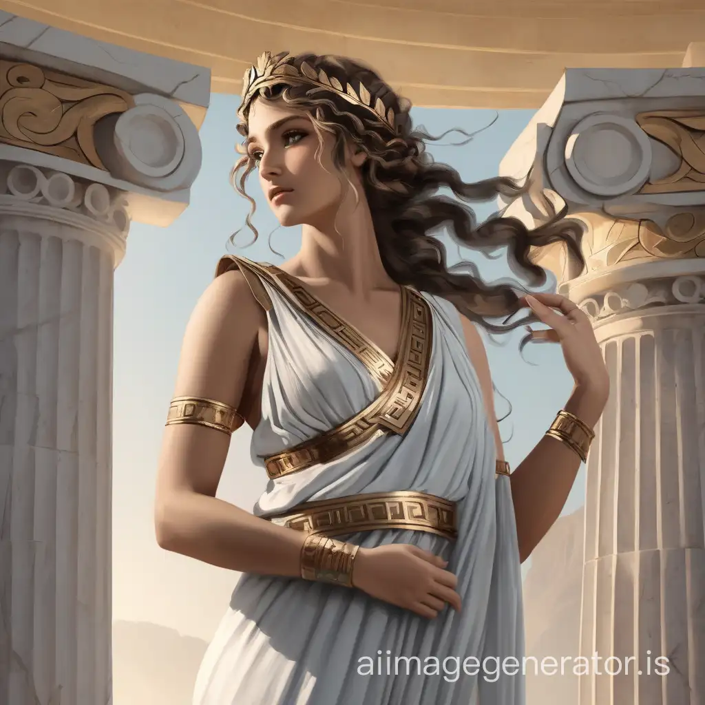 Ethereal Representation of Greek Goddess in Radiant Glow