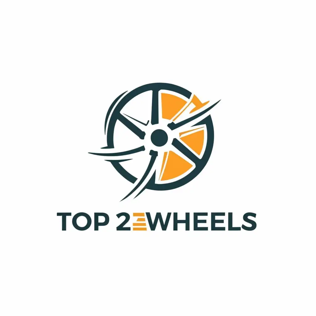 a logo design,with the text "top2wheels", main symbol:Wheel,Minimalistic,be used in Automotive industry,clear background
