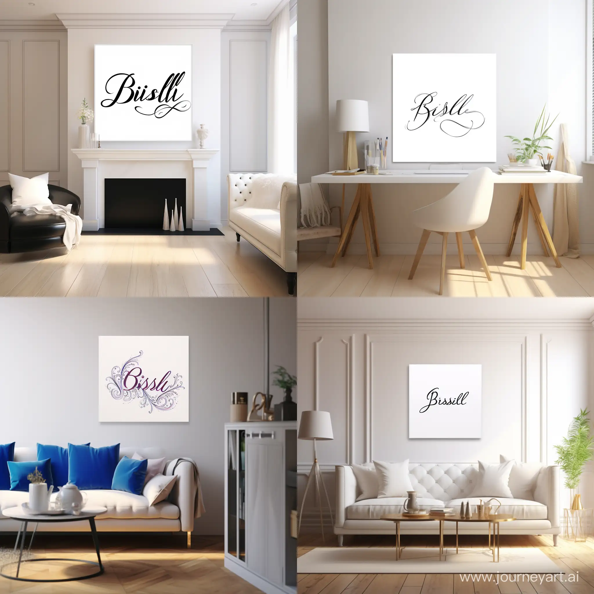 Create an artistic hand written signature on a white canvas with the name Blissful