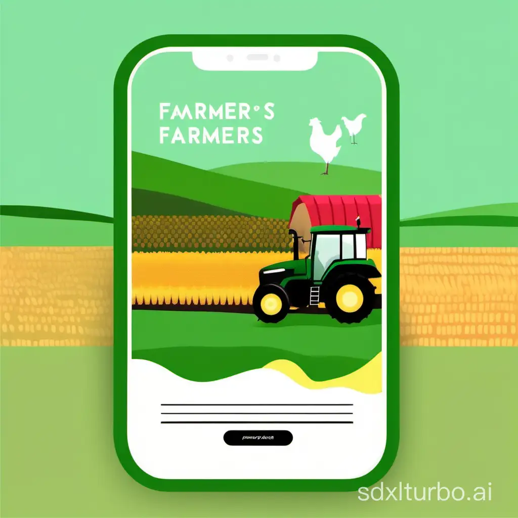 Create minimal Banner for mobile device for Farmers day, abstract art style