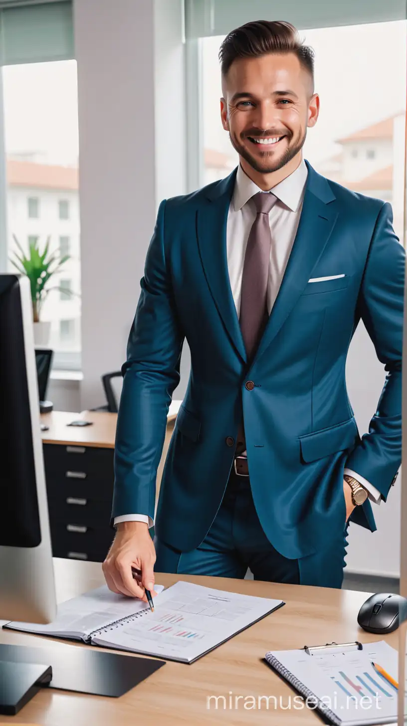 Friendly Office Professional Smiling in Suit