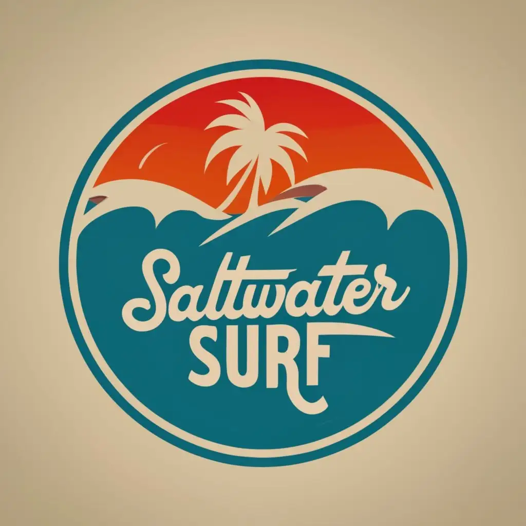logo, Surf life, with the text "Saltwater Surf", typography, be used in Travel industry