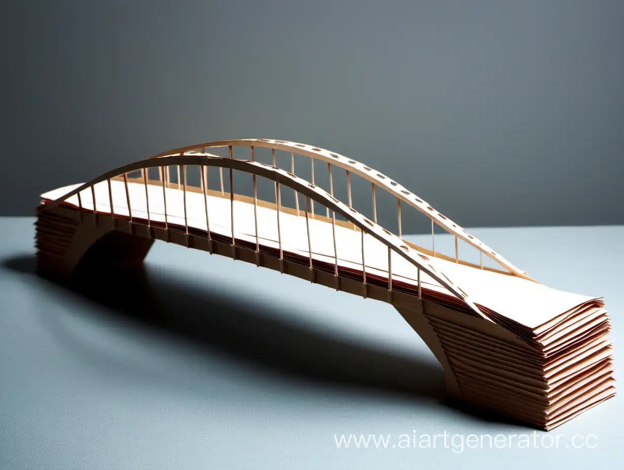 макет с мостом из бумаги