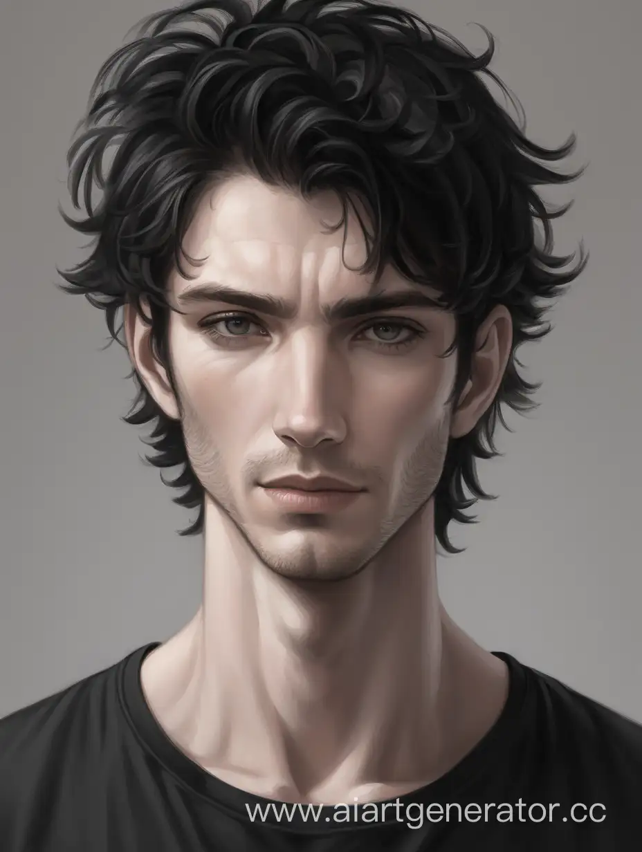 Stylish-Man-with-Tousled-Hair-and-Black-Shirt