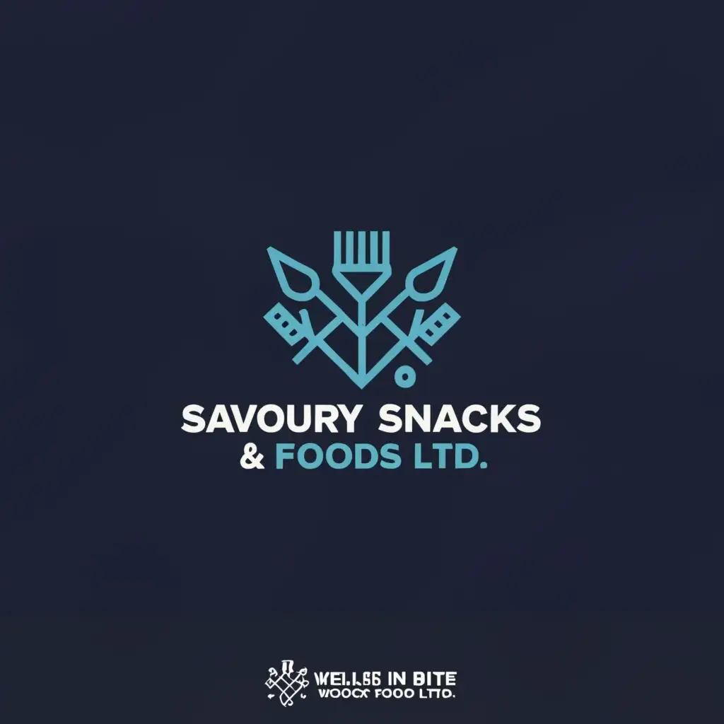 a logo design,with the text "Savoury Snacks & Foods Ltd.
", main symbol:Blue or Dark Blue background
 Keep Slogan As: "Wellness In Every Bite" Add Est. 2024 in the logo as well.

,Moderate,clear background
