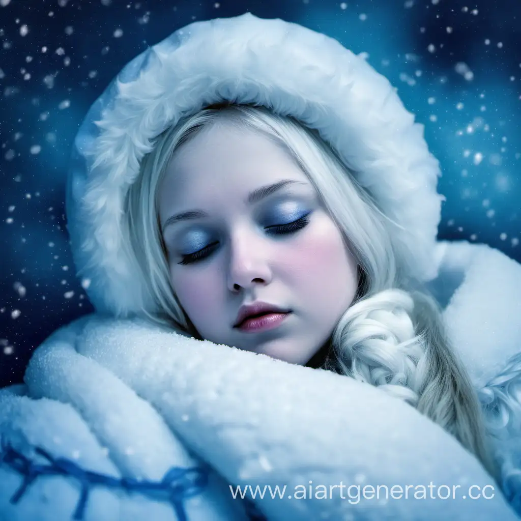 Dreamy-Snow-Maiden-Resting-in-Winter-Wonderland
