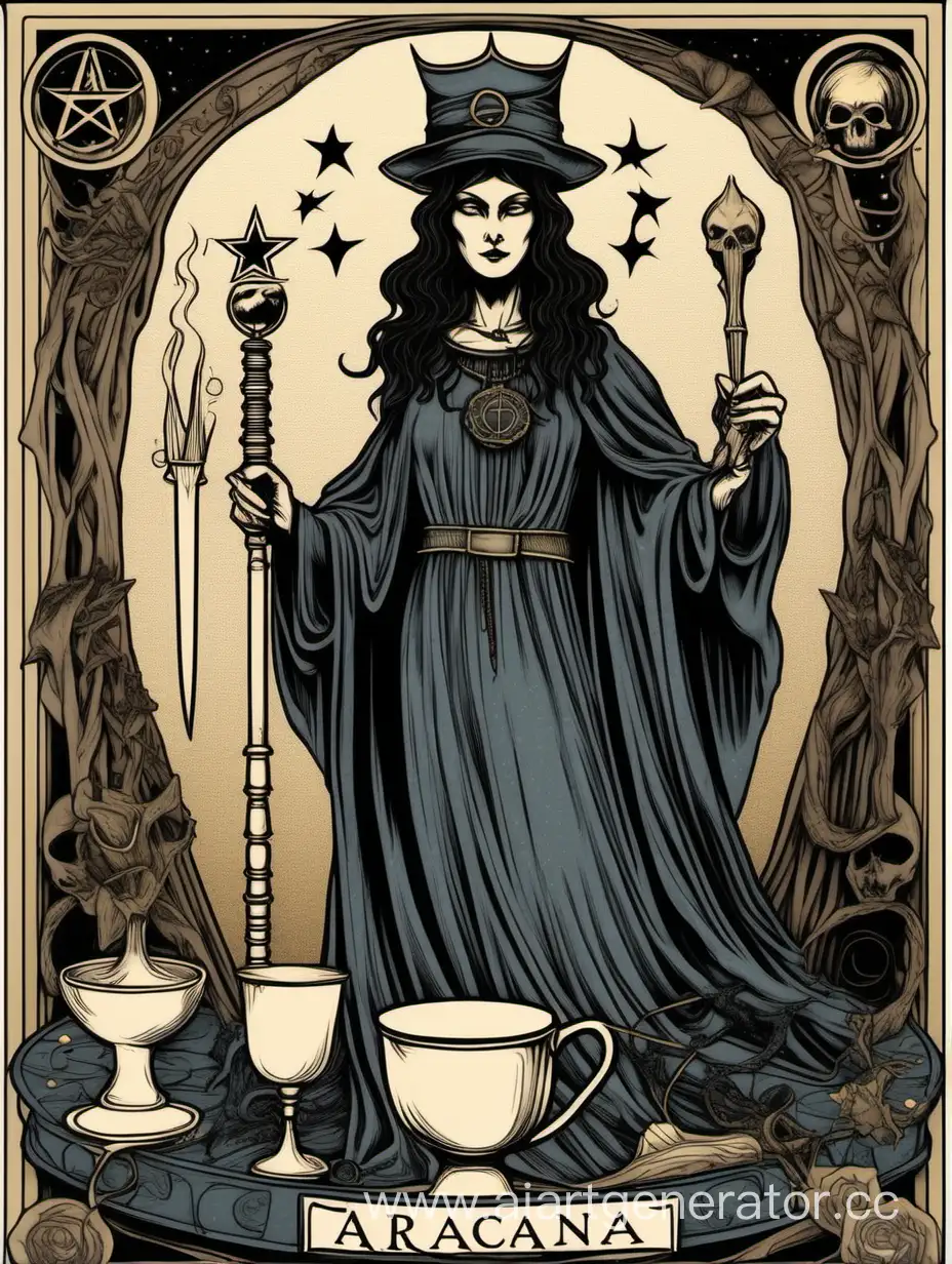 Goddess-Hecate-Performing-Magical-Ritual-with-Tarot-Tools