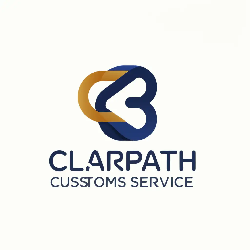 a logo design,with the text "ClearPath Customs Service Co. Ltd.", main symbol:CPCCS must be seen, BLUE AND GOLD FOR CUSTOMS, paper clip,Minimalistic,be used in Travel industry,clear background