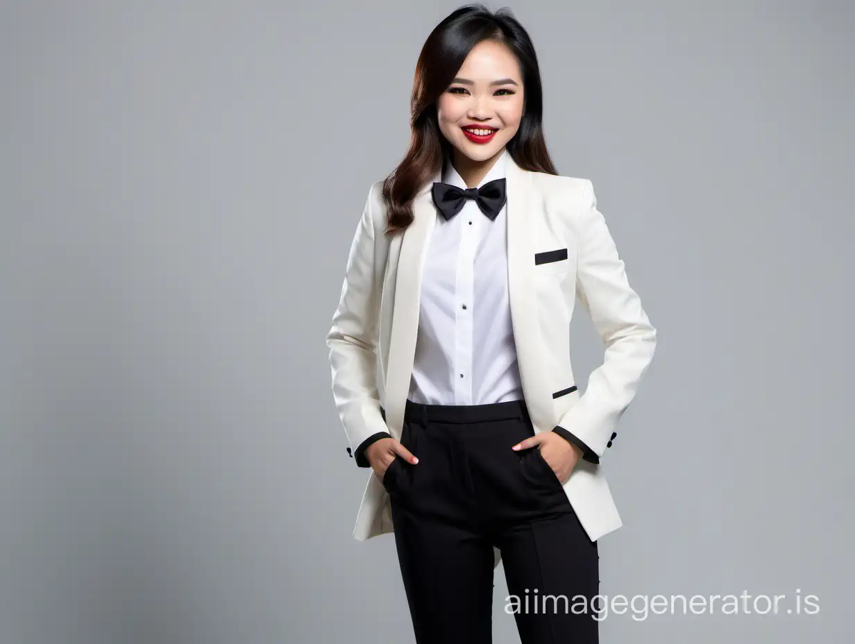 Stylish-Vietnamese-Woman-in-Ivory-Tuxedo-with-Confident-Smile