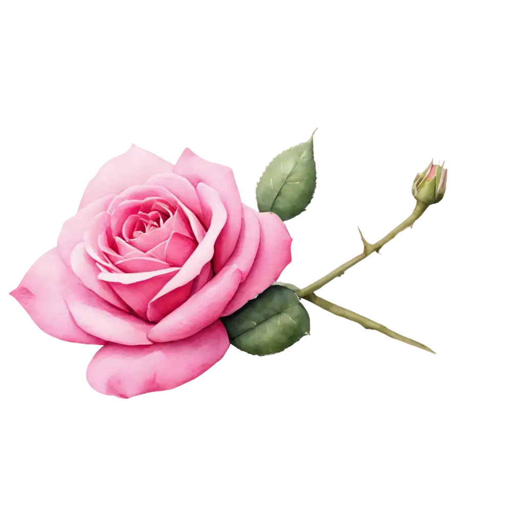 Exquisite-Pink-Rose-Watercolor-PNG-Captivating-Floral-Art-for-Digital-Platforms