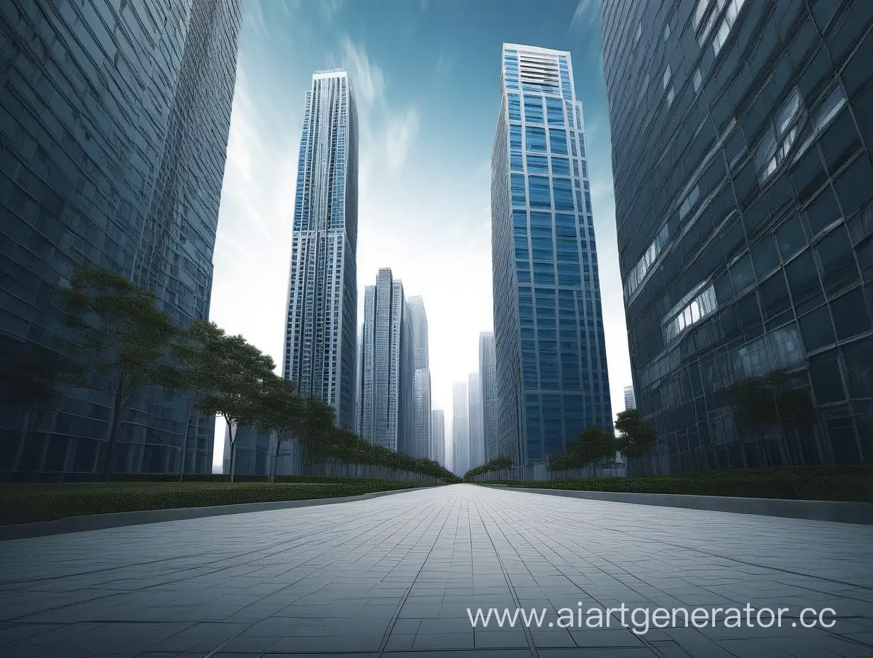 Urban-Skyscrapers-in-Gray-and-Blue-Tones