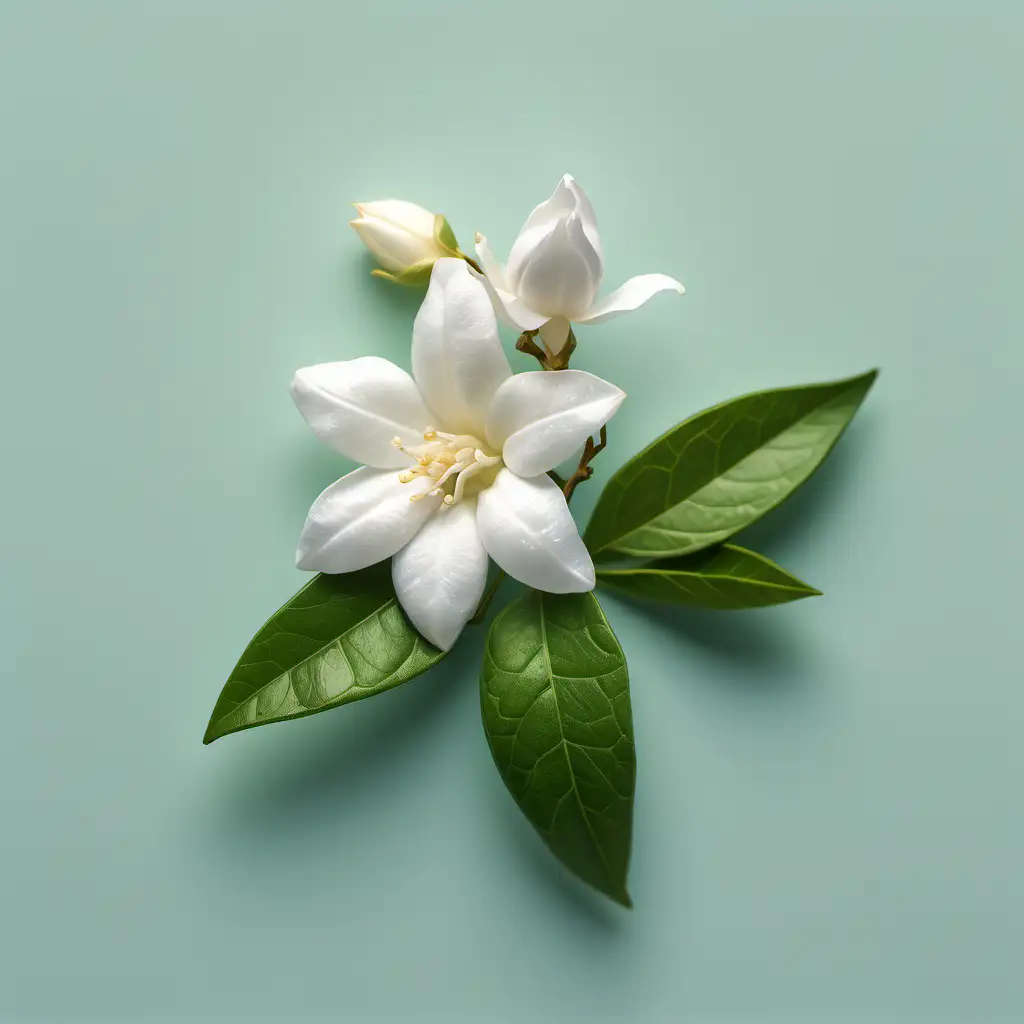 Elegant Jasmine Flower on a Tranquil Plain Background
