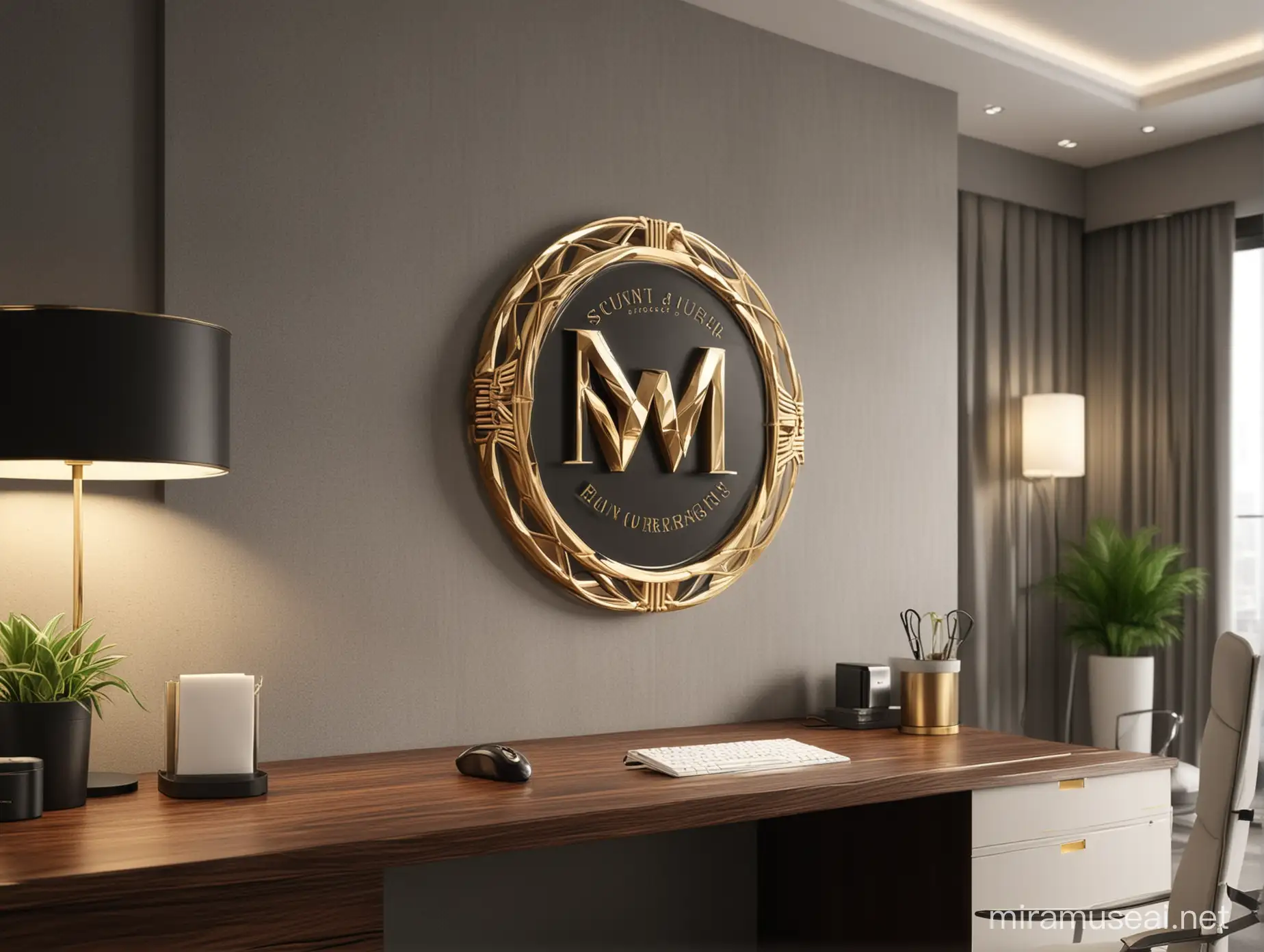 luxury logo on office mockup