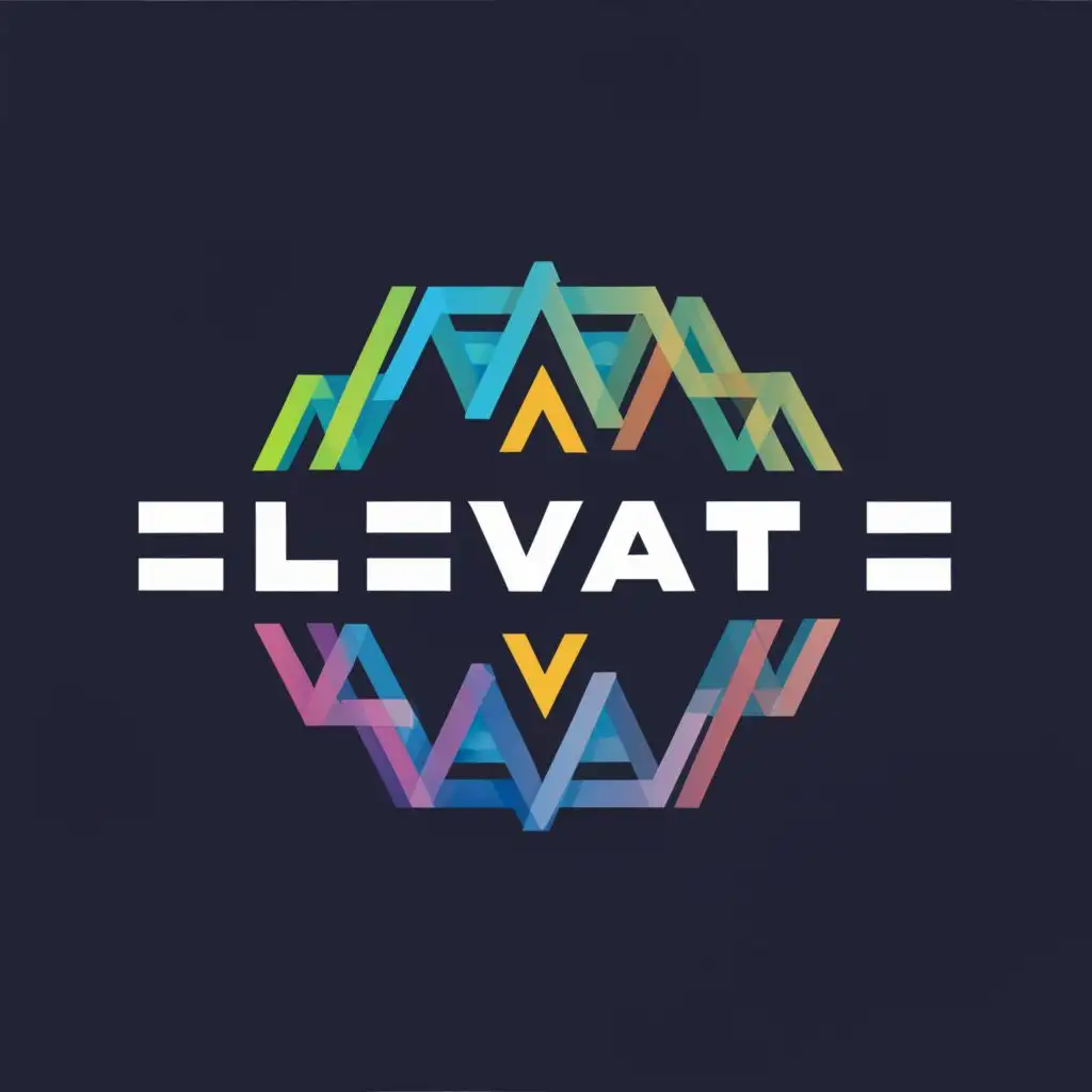 logo, abstract art, with the text "elevate", typography, be used in Internet industry
