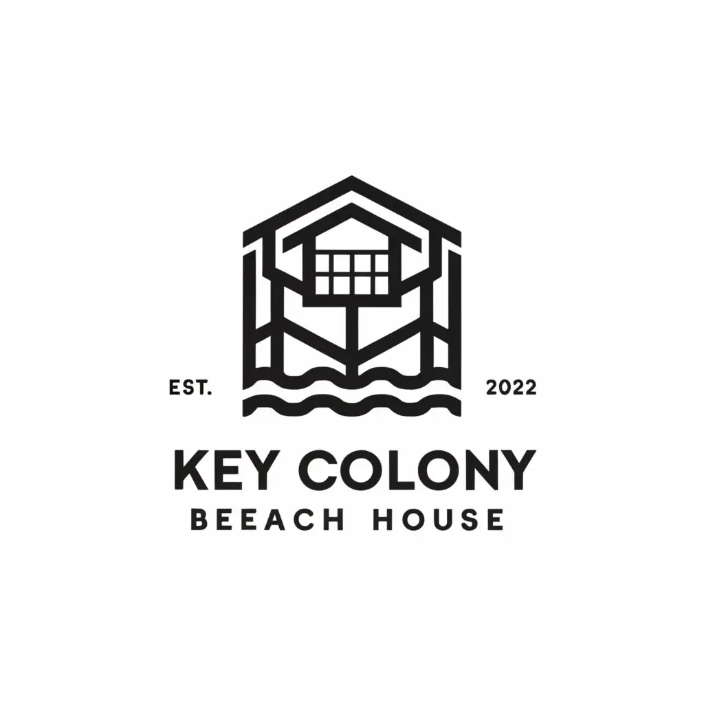 LOGO-Design-For-Key-Colony-Beach-House-Minimalistic-Beach-House-Emblem-for-Travel-Industry