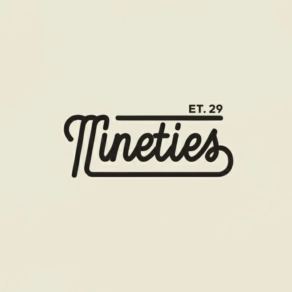 a logo design,with the text "Nineties", main symbol:Just text,Minimalistic,be used in Retail industry,clear background