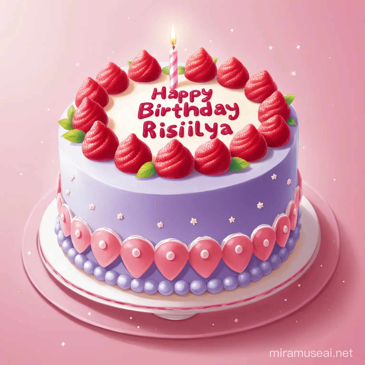 Celebratory Cake with Happy Birthday RISLIYA Message
