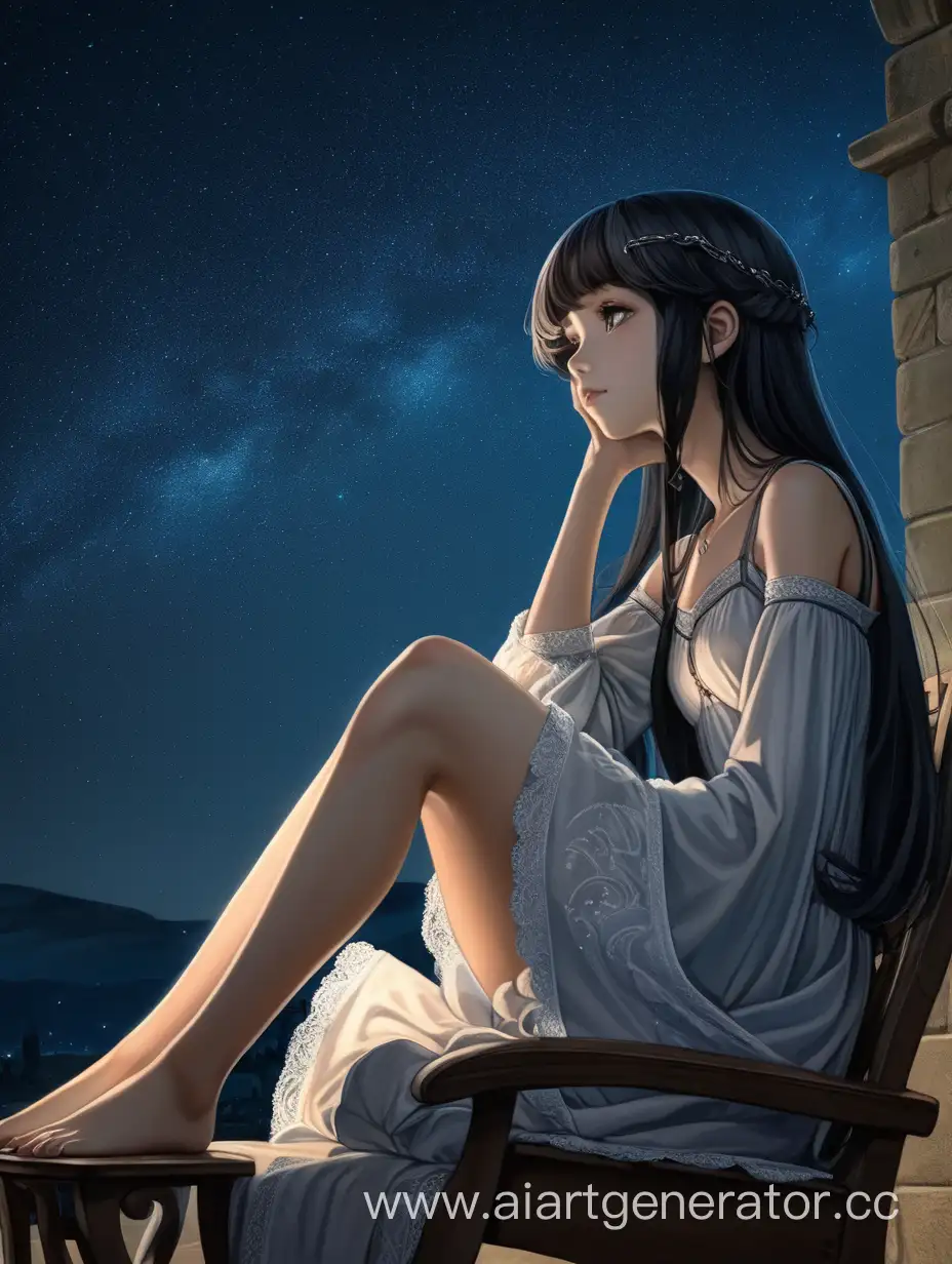 Dreamy-Medieval-Countess-with-Black-Locks-Under-the-Night-Sky