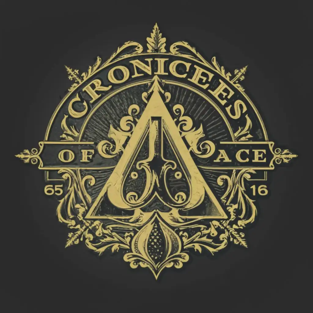 a logo design,with the text 'Chronicles Of Ace', main symbol:Ace of spades card,complex,be used in Entertainment industry,clear background, change off to of