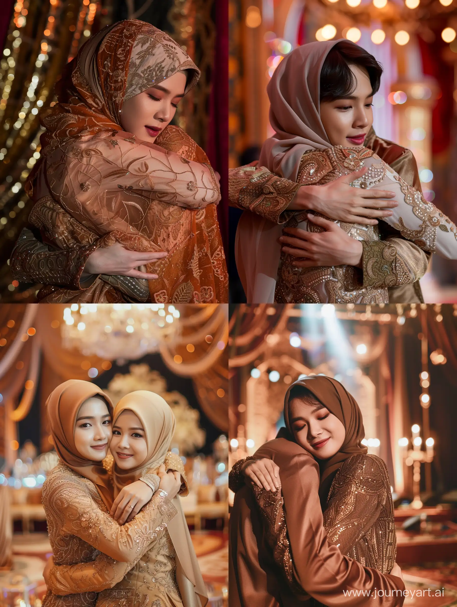 Indonesian-Hijab-Woman-Embraced-by-Jimin-BTS-on-Luxurious-Stage