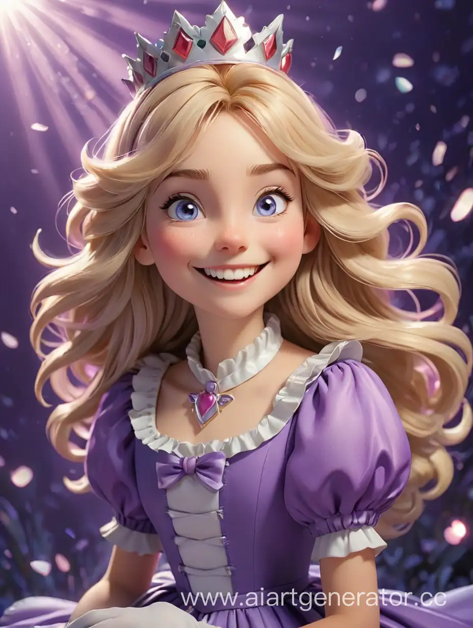 Cheerful-Alice-from-Wonderland-with-Sparkling-Smile-and-Mysterious-Eyes-on-Clean-Purple-Background