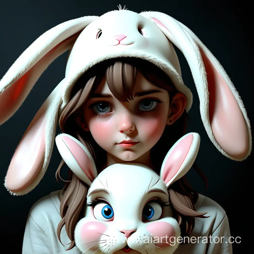 Girl with a Bunny hat