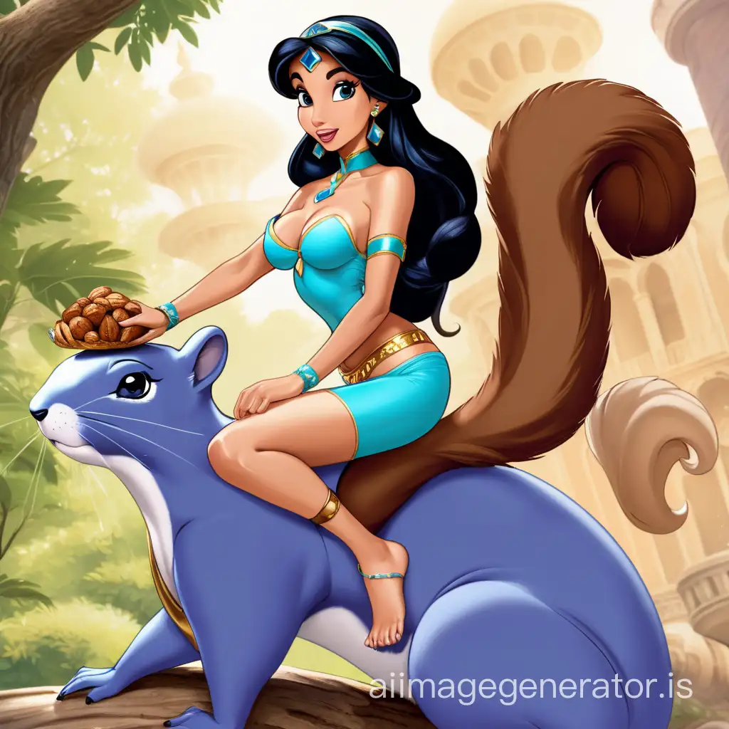 Enchanting-Princess-Jasmine-on-SquirrelDrawn-Sleigh-Ride